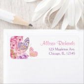 ピンクパープル金ゴールドフローラ ラベル (インサイチュ)