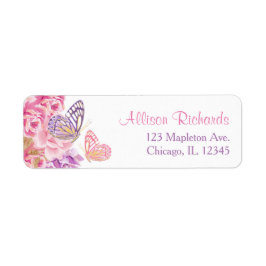 ピンクパープル金ゴールドフローラ ラベル