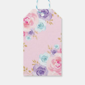 ピンクパープル金ゴールドプリンセスクラウンベビーシャワーガール ギフトタグ (裏面)