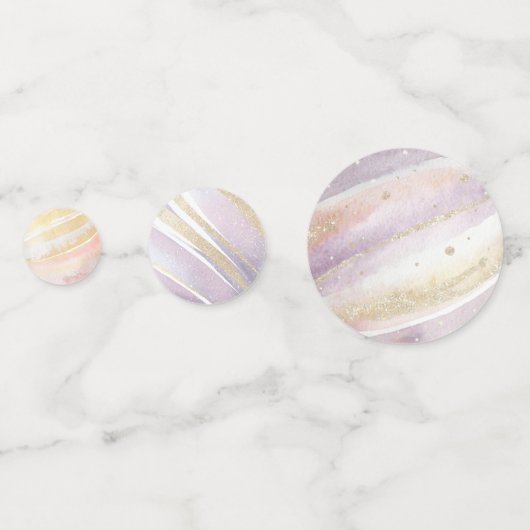 ピンクパープル金ゴールド宇宙誕生日 コンフェッティ (裏面)