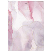 ピンクパープル金ゴールド水彩モノグラムスクリプト クリップボード (裏面)