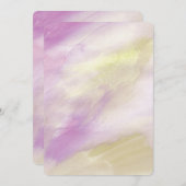 ピンクパープル金ゴールド水彩赤ちゃんシャワー 招待状 (正面/裏面)