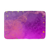 ピンクパープル金ゴールド象エキゾチック明るい幸運 バスマット (正面)