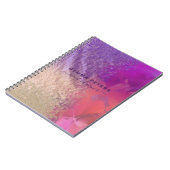 ピンクパープル金箔グリッター書道台本 ノートブック (左側)