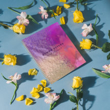 ピンクパープル金箔グリッター書道台本