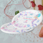 ピンクパープル1st女お洒落の子マーメイド誕生日 ペーパープレート