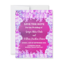 ピンクパープル アネモネ フラワー ウェディング  セーブ・ザ・デート