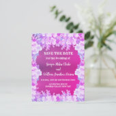 ピンクパープル アネモネ フラワー ウェディング  セーブ・ザ・デート 招待状 (スタンド正面)
