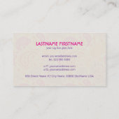 ピンクパープル&イエローペイズリーハムパターンデザイン 名刺 (裏面)