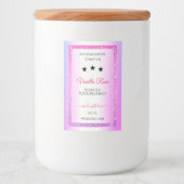 ピンクパープル(グリッター製品の包装ラベル付き) フードラベル (正面)