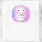 ピンクパープル(グリッター製品の包装ラベル付き) ラウンドシール (バッグ)