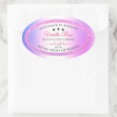 ピンクパープル(グリッター製品の包装ラベル付き) 楕円形シール (バッグ)