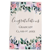 ピンクパープル&グリーンフローラおめでとう ミディアムペーパーバッグ (裏面)