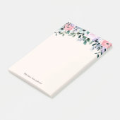 ピンクパープル&グリーンフローラ水彩 ポストイット (アングル)