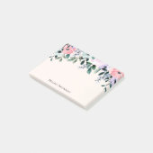 ピンクパープル&グリーンフローラ水彩 ポストイット (アングル)