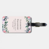ピンクパープル&グリーンフローラ水彩 ラゲッジタグ (裏面横)
