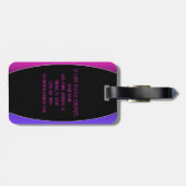 ピンクパープル&ブラックネームモノグラム ラゲッジタグ (裏面横)