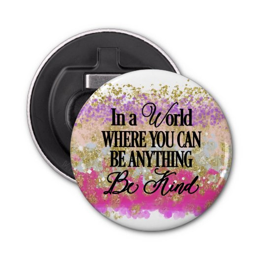 ピンクパープル&金ゴールドビー 栓抜き (正面)