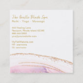 *~*ピンクパープルAGATE結晶金ゴールドグリッター スクエア名刺 (裏面)