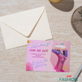 ピンクパープルBキンセアニェラ日付カードを保存 セーブザデート