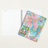 ピンクパームツリーをテーマにしたハードカバースパイラルプランナー プランナー手帳 (ディスプレー)