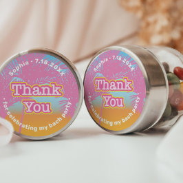 ピンクパームツリーズありがとう ラウンドシール