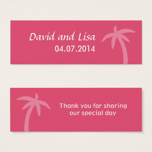 ピンクパームツリートロピカルビーチ結婚式 (正面&裏面)