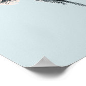 ピンクパームツリーミントスカイレトロウォールアートポスター ポスター (角)