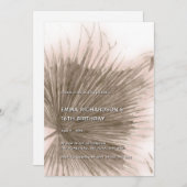 ピンクパームトロピカルボタニカルリーフ16誕生日 招待状 (正面/裏面)