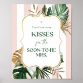 ピンクパームビーチ数キスブライダルシャワーゲーム ポスター (正面)