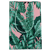 ピンクパームプリント ミディアムペーパーバッグ (正面)