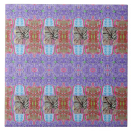 ピンクパーム抽象芸術 タイル