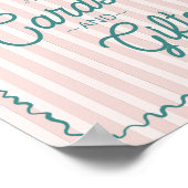 ピンクパーム春パステルビーチカード&ギフト ポスター (角)