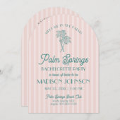 ピンクパーム春パステルビーチバチェロレッテ 招待状 (正面/裏面)