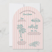 ピンクパーム春パステルビーチバチェロレッテ 招待状 (裏面)