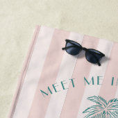 ピンクパーム春パステルビーチバースデーパーティー ビーチタオル (インサイチュ)