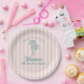 ピンクパーム春パステルビーチバースデーパーティー ペーパープレート (パーティー)