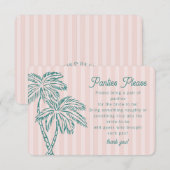 ピンクパーム春パステルビーチパンティズ司法試験インサート エンクロージャーカード (正面/裏面)