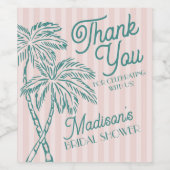 ピンクパーム春パステルビーチブライダルシャワーウィズズ ワインラベル (シングルラベル)