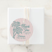 ピンクパーム春パステルビーチベビーシャワー フェイバータグ (インサイチュ)