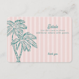 ピンクパーム春パステルビーチ詳細インサート エンクロージャーカード