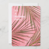 ピンクパーム誕生日招待状 招待状 (裏面)