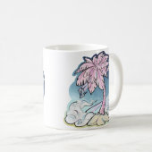 ピンクパーム&ブルーバードマグカップ コーヒーマグカップ (正面右)