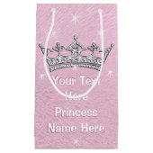 ピンクパーリーパーソナライズされたプリンセス抱き枕 スモールペーパーバッグ (正面)