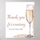 ピンクパールとプロセッコの感謝のサイン ご来場ありがとうございます ポスター (正面)