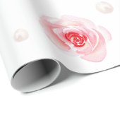 ピンクパールとプロセッコ ブライダルシャワーの結婚祝い ラッピングペーパー (ロールコーナー)