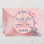 ピンクパールの水の色のフローラ異教の日付の保存 (正面/裏面)