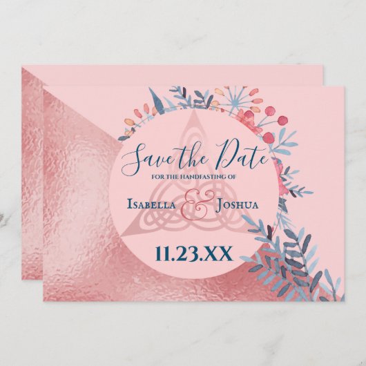 ピンクパールの水の色のフローラ異教の日付の保存 (正面/裏面)