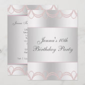 ピンクパールの誕生日パーティー 招待状 (正面/裏面)