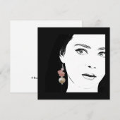 ピンクパールイヤリングファッションイラストレーション シーズンカード (正面/裏面)